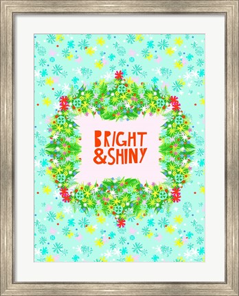 Framed Merry &amp; Bright V Print
