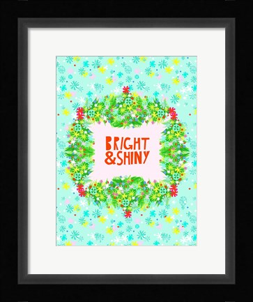 Framed Merry &amp; Bright V Print