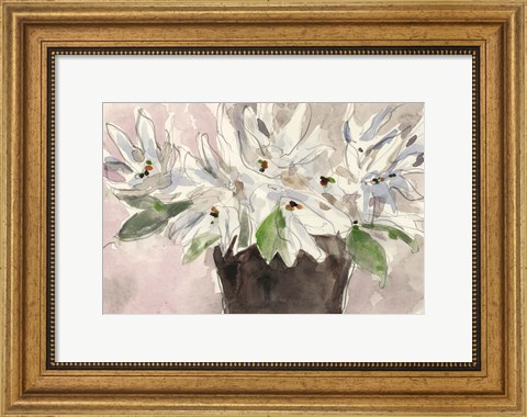 Framed Magnolia Watercolor Study I Print