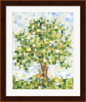 Framed Quilted Tree I Print