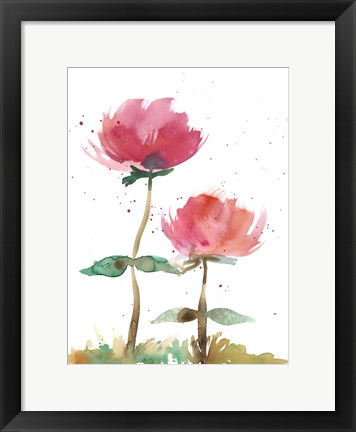 Framed Pink Fleurs I Print