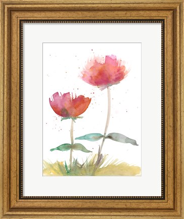 Framed Pink Fleurs II Print