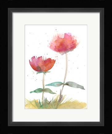 Framed Pink Fleurs II Print
