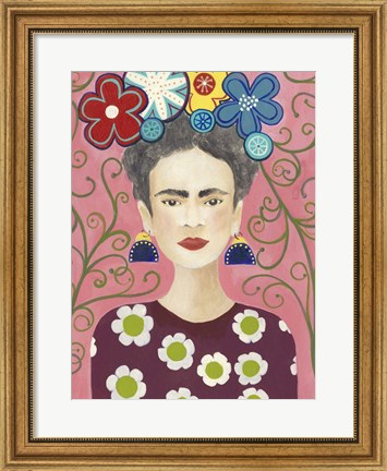 Framed Frida Floral I Print