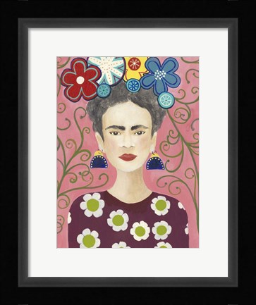 Framed Frida Floral I Print