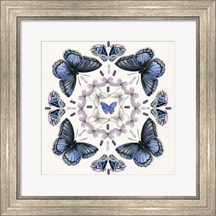 Framed Butterfly Mandala II Print