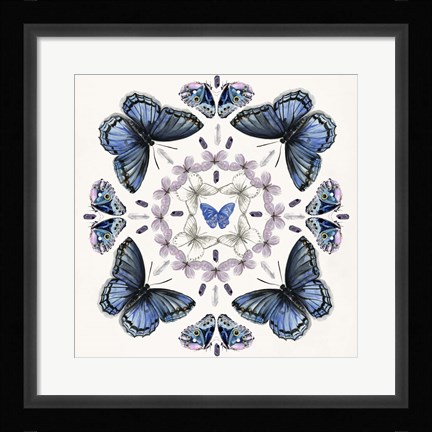 Framed Butterfly Mandala II Print