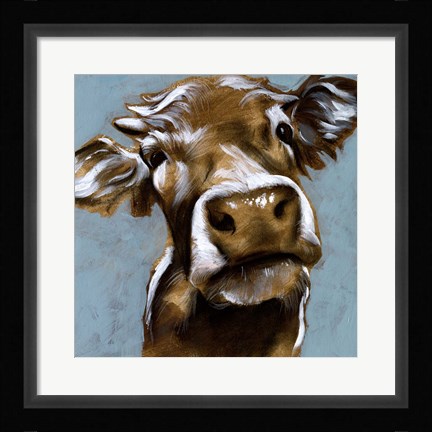 Framed Cow Kisses I Print
