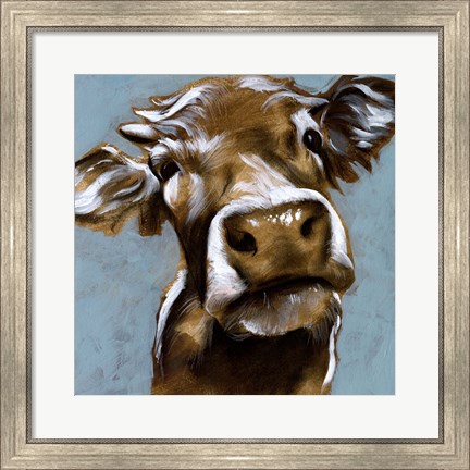 Framed Cow Kisses I Print