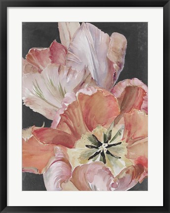 Framed Pastel Parrot Tulips I Print