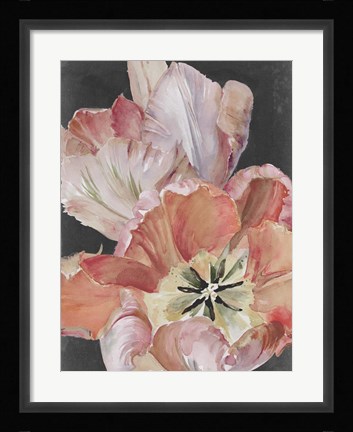 Framed Pastel Parrot Tulips I Print