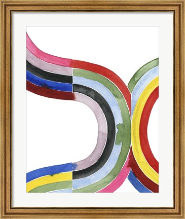 Framed Deconstructed Rainbow V Print