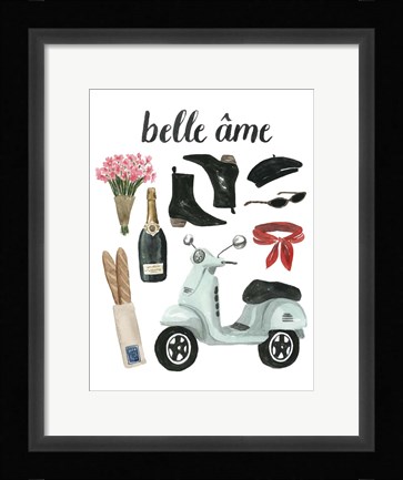 Framed French Girl II Print