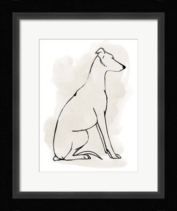Framed Greyhound Sketch I Print
