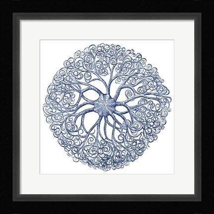 Framed Navy Ocean Gems I Print