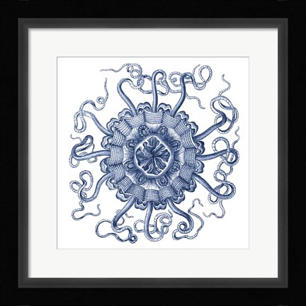 Framed Navy Ocean Gems II Print