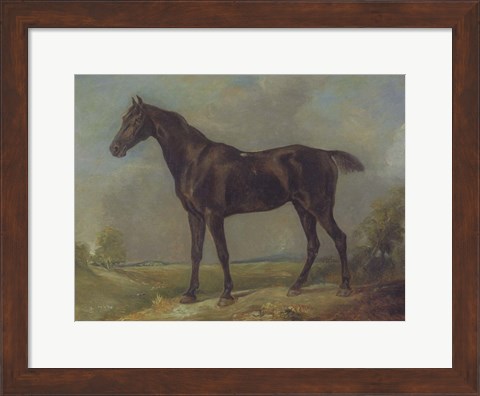 Framed Golding Constable&#39;s Black Riding-Horse Print