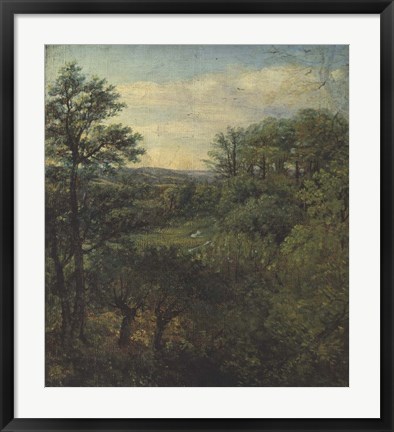 Framed Valley Scene with Trees Print