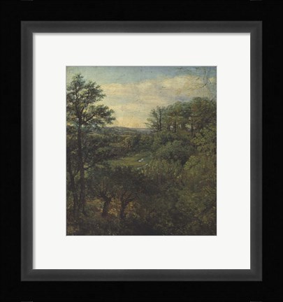 Framed Valley Scene with Trees Print