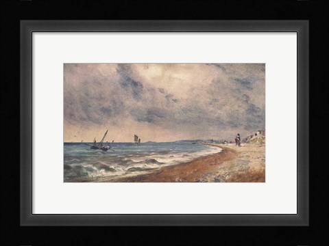 Framed Hove Beach with Fishing Boats Print