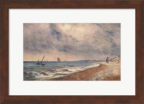 Framed Hove Beach with Fishing Boats Print