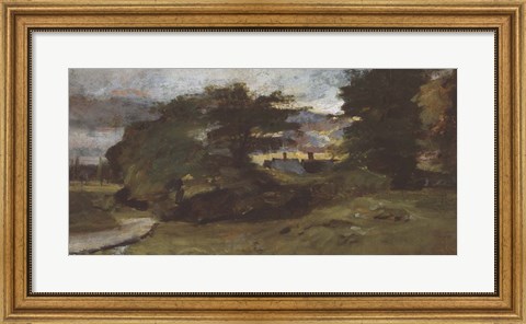Framed Landscape with Cottages Print