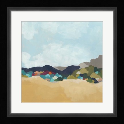 Framed Patchwork Hillside I Print