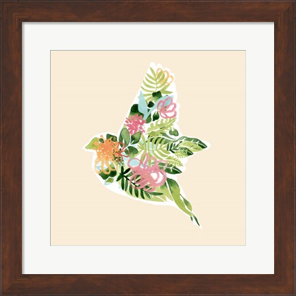 Framed Foliage &amp; Feathers I Print