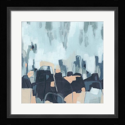 Framed Abstracted Indigo Skyline I Print