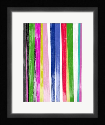 Framed Vertical Bands II Print