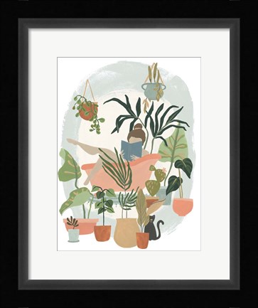 Framed Plant Lady Bath I Print
