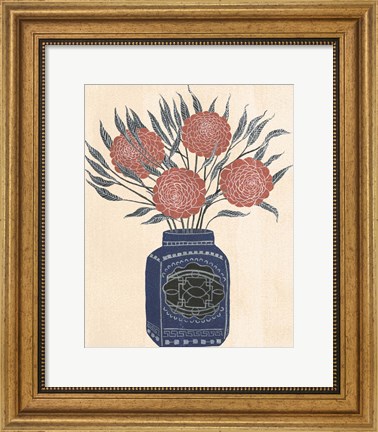 Framed Vase of Flowers IV Print