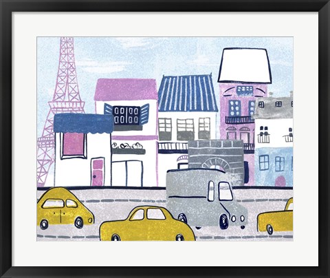 Framed Bonjour Paris I Print