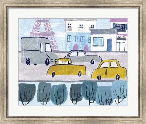 Framed Bonjour Paris IV Print