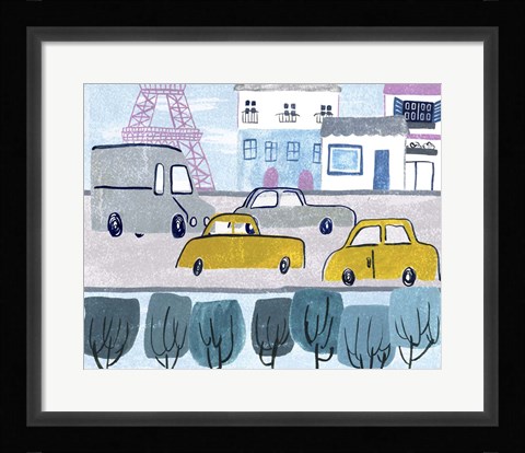 Framed Bonjour Paris IV Print