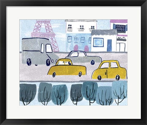 Framed Bonjour Paris IV Print