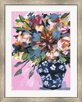 Framed Bouquet in a Vase I Print