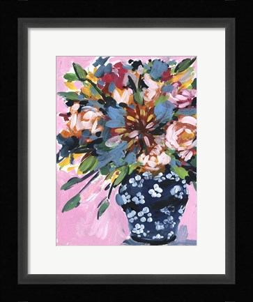 Framed Bouquet in a Vase I Print
