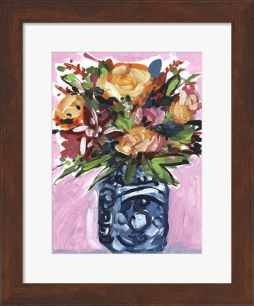 Framed Bouquet in a Vase III Print