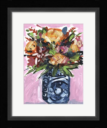 Framed Bouquet in a Vase III Print