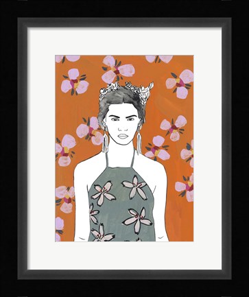 Framed Pink Blossom Lady II Print