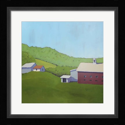 Framed Primary Barns VI Print