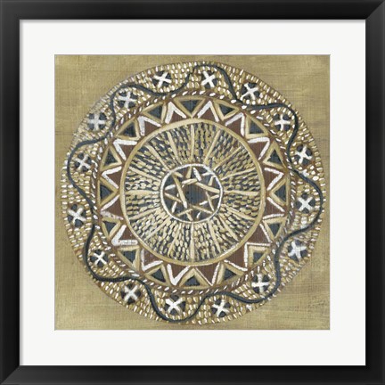 Framed Woven Round I Print