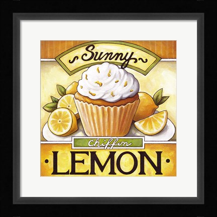 Framed Cupcake Sunny Lemon Chiffon Print