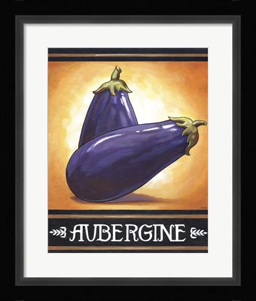 Framed Market Sign Aubergine Print