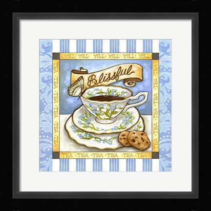Framed Tea Blissful Blue Teacup Print