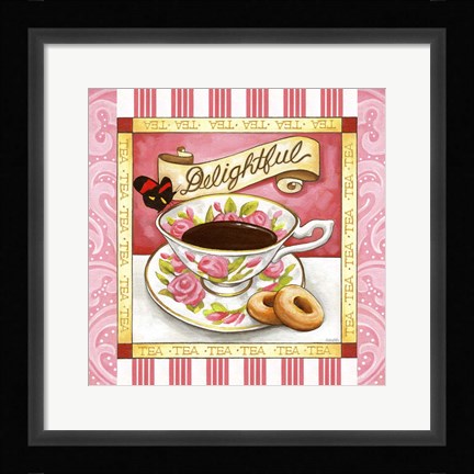 Framed Tea Delightful Pink Teacup Print