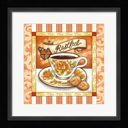 Framed Tea Restful Orange Teacup Print
