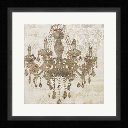 Framed Bronze Chandelier IV Print