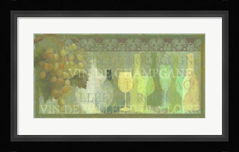 Framed Wining and Dining Vin Blanc Print